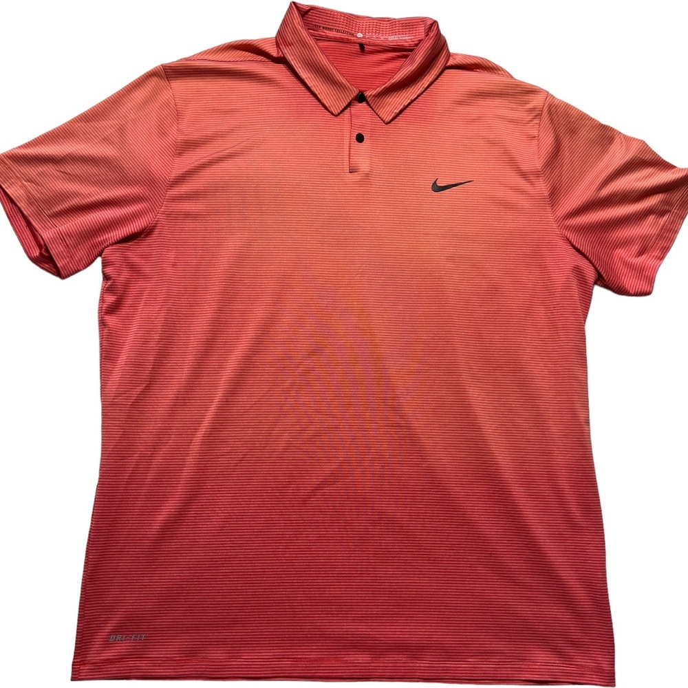 Nike X Tiger Woods XL golf polo ombré red orange men’s